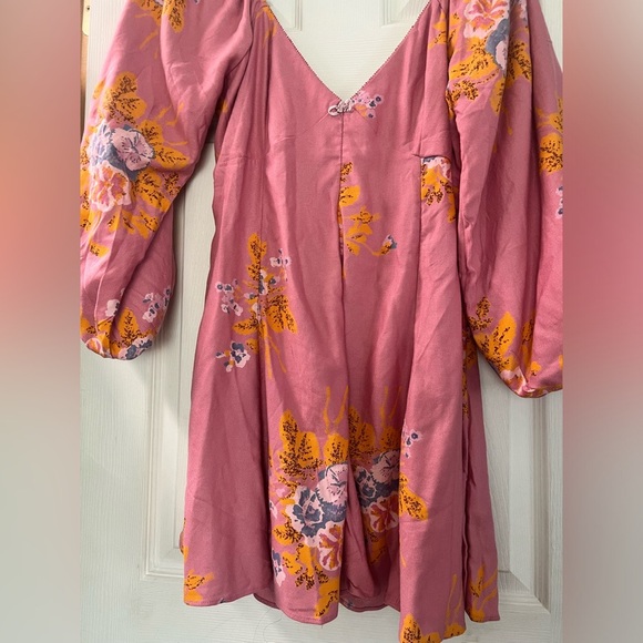 Free people Francesca mini dress poplin boho cottagecore fairy large sweetheart - Picture 7 of 10
